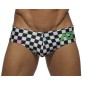 SLIP DE BAIN  DAMIER NOIR  MULTI COLORED CHECKERED ADS050 - ADDICTED