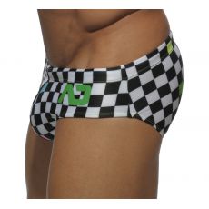 SLIP DE BAIN  DAMIER NOIR  MULTI COLORED CHECKERED ADS050 - ADDICTED