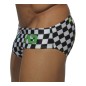 SLIP DE BAIN  DAMIER NOIR  MULTI COLORED CHECKERED ADS050 - ADDICTED
