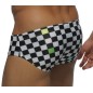 SLIP DE BAIN  DAMIER NOIR  MULTI COLORED CHECKERED ADS050 - ADDICTED