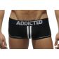 BOXER JOCK NOIR BOTTOMLESS DOUBLE PIPING - AD306  ADDICTED