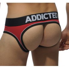 SLIP ROUGE BOTTOMLESS JOCK DOUBLE PIPING - AD305  ADDICTED