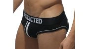 SLIP NOIR BOTTOMLESS JOCK DOUBLE PIPING - AD305  ADDICTED