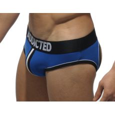 SLIP BLEU ROYAL BOTTOMLESS JOCK DOUBLE PIPING - AD305  ADDICTED