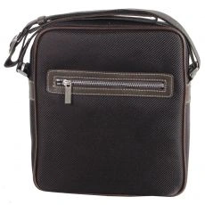 PETITE BESACE ALCAZAR MARRON CORDURA ET CUIR DE VACHETTE - TED LAPIDUS