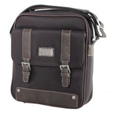 PETITE BESACE ALCAZAR MARRON CORDURA ET CUIR DE VACHETTE - TED LAPIDUS