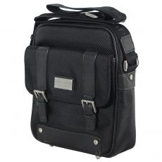 PETITE BESACE ALCAZAR NOIR CORDURA ET CUIR DE VACHETTE - TED LAPIDUS