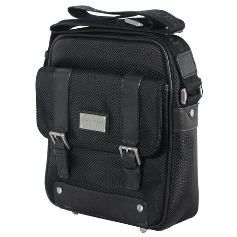 PETITE BESACE ALCAZAR NOIR CORDURA ET CUIR DE VACHETTE - TED LAPIDUS