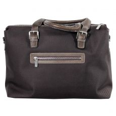 GRANDE BESACE / SAC PORTE ORDINATEUR ALCAZAR MARRON CORDURA ET CUIR S4004 - TED LAPIDUS