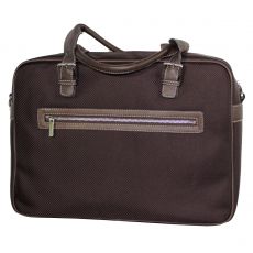 GRANDE BESACE / SAC ORDINATEUR ALCAZAR ET CUIR MARRON S4003 - TED LAPIDUS