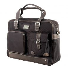 GRANDE BESACE / SAC ORDINATEUR ALCAZAR ET CUIR MARRON S4003 - TED LAPIDUS