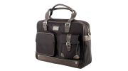 GRANDE BESACE / SAC ORDINATEUR ALCAZAR ET CUIR MARRON S4003 - TED LAPIDUS