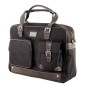 GRANDE BESACE / SAC PORTE ORDINATEUR ALCAZAR ET CUIR MARRON S4003 - TED LAPIDUS