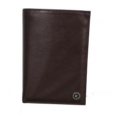 PORTEFEUILLE ITALIEN VERTICAL MARRON 100% CUIR  - ACQUARIUS - TED LAPIDUS