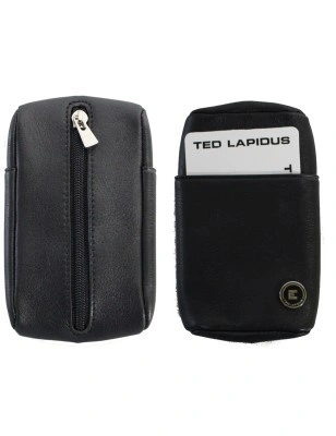 PORTE-MONNAIE OVAL ZIPPE NOIR - TED LAPIDUS