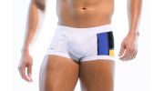 BOXER DE BAIN BLANC MONDRIAN BRAZIL CUT - MODUS VIVENDI
