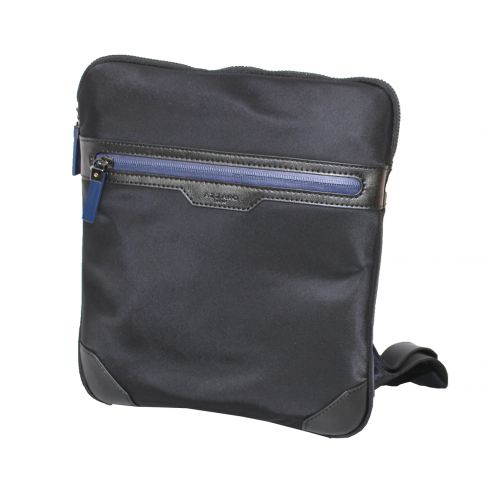 BESACE NYLON PORTE CROISE NOIR EXTRA PLATE  TAILLE M - GAMME SPORT - AZZARO