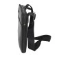 BESACE EN CUIR DE VACHETTE PORTE CROISE NOIR EXTRA PLATE  TAILLE XS - GAMME NIGHT - AZZARO