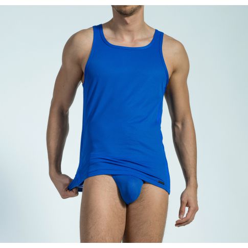 DEBARDEUR BLEU ROYAL EN MESH  CARRESHIRT RED1516 - OLAF BENZ