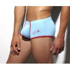 BOXER TURQUOISE COTON PIQUE UN139 - ES COLLECTION