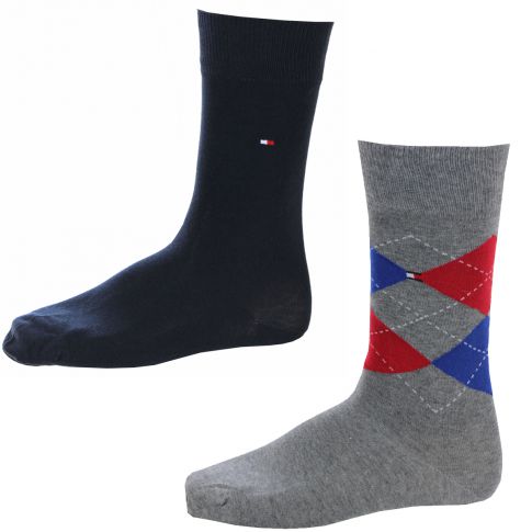 CHAUSSETTE PACK 2 PAIRES GRISE / MARINE KENSINGTON - TOMMY HILFIGER