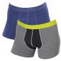 LOT DE 2 BOXERS HOMME COLOR BLOCK GRIS / JAUNE / MARINE - PUMA