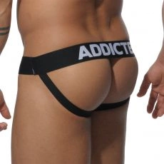 JOCK STRAP NOIR XXXL AVEC PACK UP AMOVIBLE - AD205  ADDICTED
