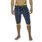 SHORT 3/4 NAVY/JAUNE VELVET KNEE PANT AD348 - ADDICTED