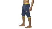 SHORT 3/4 NAVY/JAUNE VELVET KNEE PANT AD348 - ADDICTED