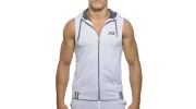 VESTE SPORT BLANC SANS MANCHES A CAPUCHE LOOP MESH  AD355 - ADDICTED