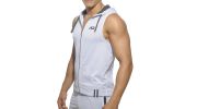 VESTE SPORT BLANC SANS MANCHES A CAPUCHE LOOP MESH  AD355 - ADDICTED