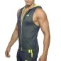 VESTE SPORT NAVY SANS MANCHES A CAPUCHE LOOP MESH  AD355 - ADDICTED