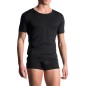 T-SHIRT NOIR MANCHES COURTES COL ROND CASUAL TEE  M103 - MANSTORE