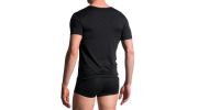 T-SHIRT NOIR MANCHES COURTES COL ROND CASUAL TEE  M103 - MANSTORE