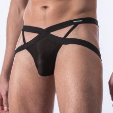 JOCK STRAP NOIR  X-CUT  EN TULLE FIN M101 - MANSTORE