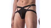 JOCK STRAP NOIR  X-CUT  EN TULLE FIN M101 - MANSTORE