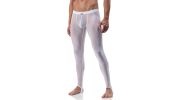 PANTALON LEGGINGS BLANC STRAPPED EN TULLE FIN TRANSPARENT M101 - MANSTORE