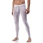 PANTALON LEGGINGS BLANC STRAPPED EN TULLE FIN TRANSPARENT M101 - MANSTORE