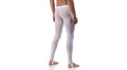 PANTALON LEGGINGS BLANC STRAPPED EN TULLE FIN TRANSPARENT M101 - MANSTORE