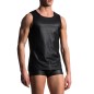 DEBARDEUR NOIR POLYESTER SLIM TANK M104 - MANSTORE
