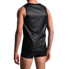 DEBARDEUR NOIR POLYESTER SLIM TANK M104 - MANSTORE