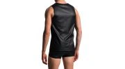 DEBARDEUR NOIR POLYESTER SLIM TANK M104 - MANSTORE