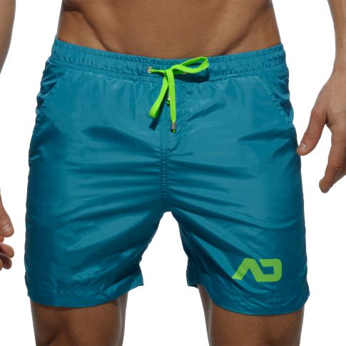 SHORT DE BAIN LONG CLASSIC  VERT COBALT  ADS073 - ADDICTED
