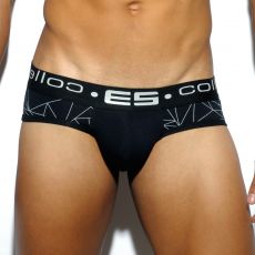 SLIP NOIR GEOMETRIC EN MODAL UN173 - ES COLLECTION