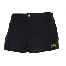 SHORT DE BAIN ET SPORT COURT NOIR LOGO JEUNE FLUO - EA7