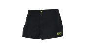 SHORT DE BAIN ET SPORT COURT NOIR LOGO JEUNE FLUO - EA7