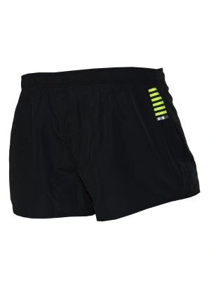 SHORT DE BAIN ET SPORT COURT NOIR LOGO JAUNE FLUO ARMANI - EA7