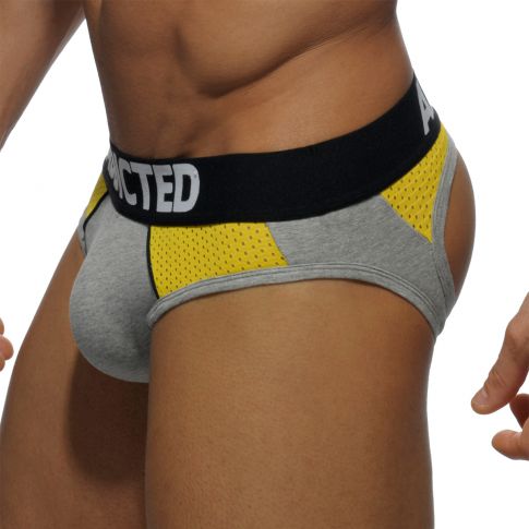 SLIP GRIS BOTTOMLESS COMBI MESH - AD406  ADDICTED