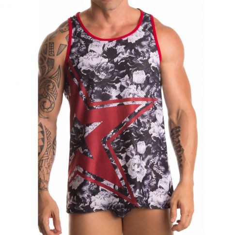 DEBARDEUR BLOOM GRIS A MOTIFS  EN MESH 0261 - JOR