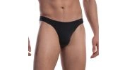 STRING NOIR EN COTON  MINISTRING RED 1601 - OLAF BENZ